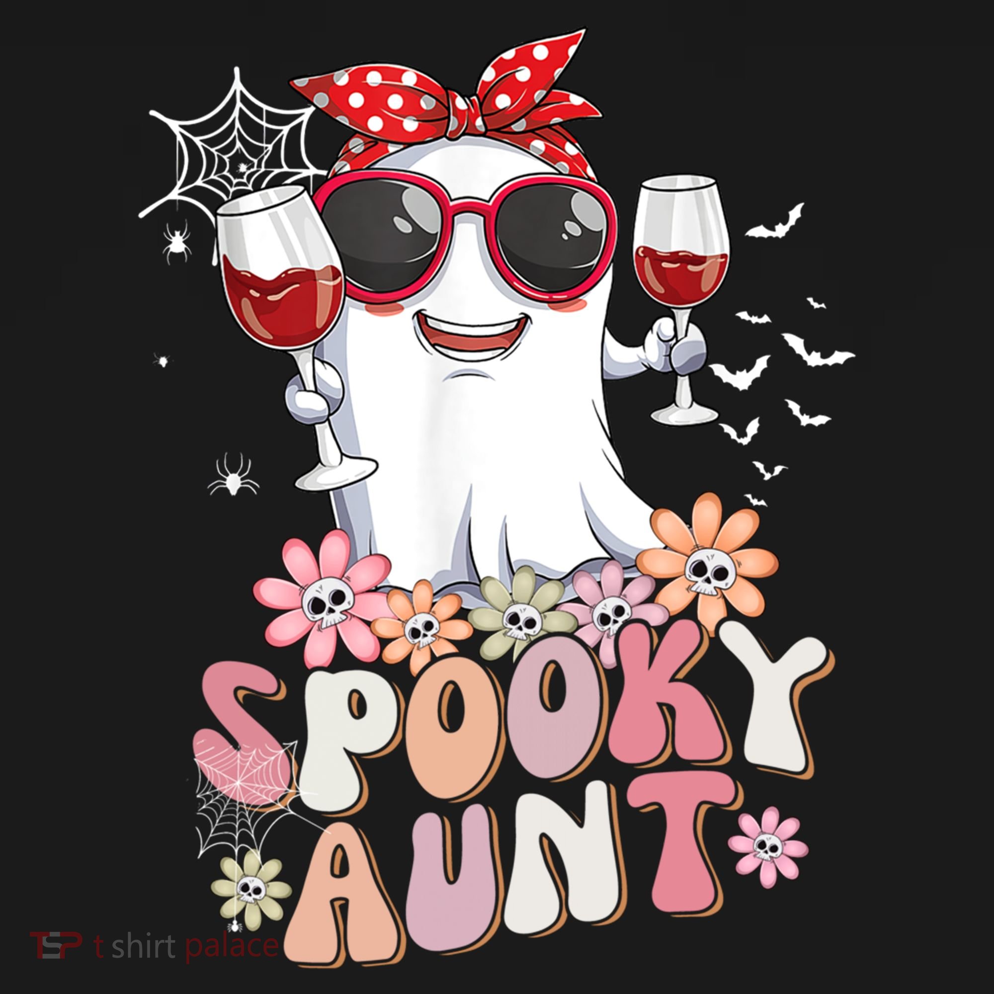 Groovy One Spooky Aunt Retro Ghost Witch Mom Halloween Gift Backpack