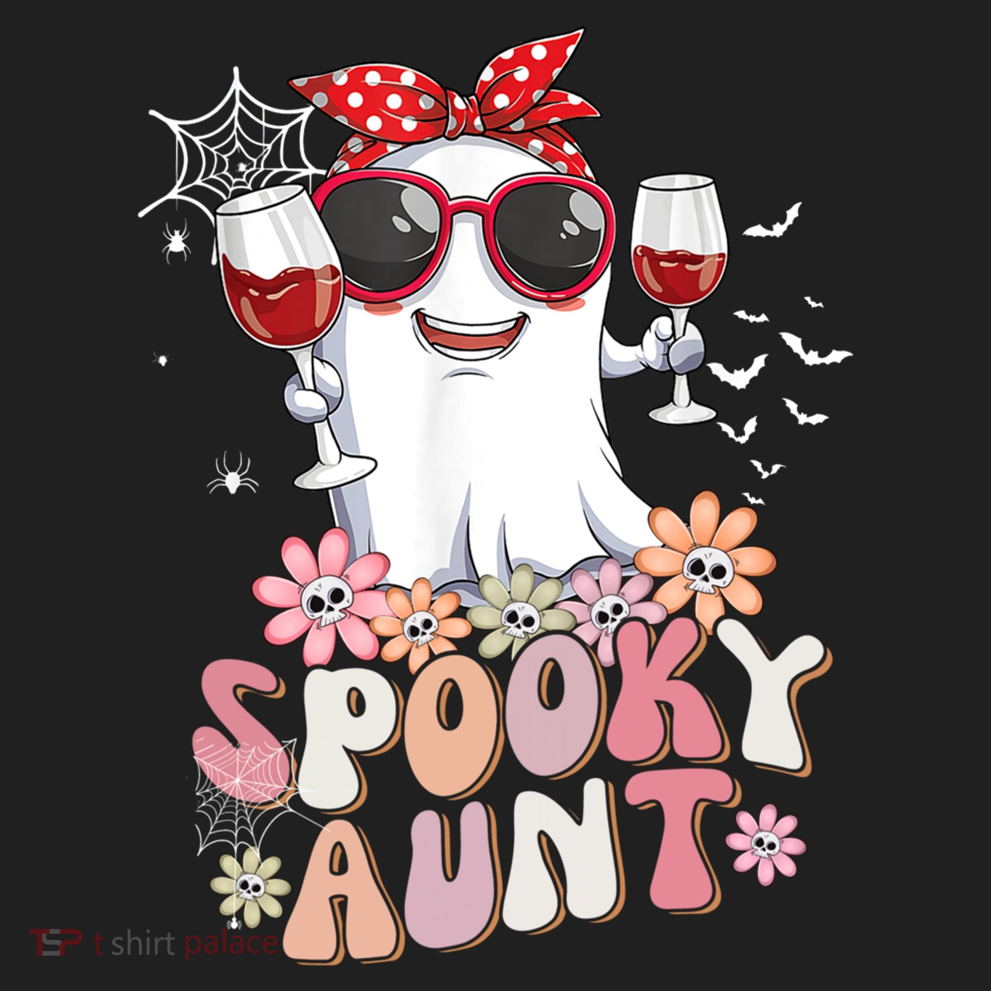 Groovy One Spooky Aunt Retro Ghost Witch Mom Halloween Gift Beanie