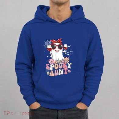 Groovy One Spooky Aunt Retro Ghost Witch Mom Halloween Gift Hoodie