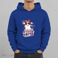Groovy One Spooky Aunt Retro Ghost Witch Mom Halloween Gift Hoodie thumb 0