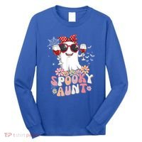 Groovy One Spooky Aunt Retro Ghost Witch Mom Halloween Gift Long Sleeve Shirt thumb 0
