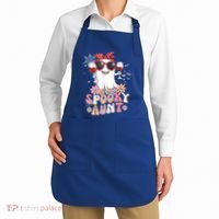 Groovy One Spooky Aunt Retro Ghost Witch Mom Halloween Gift Apron thumb 2