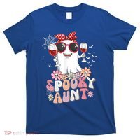 Groovy One Spooky Aunt Retro Ghost Witch Mom Halloween Gift T-Shirt thumb 0
