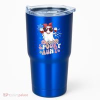 Groovy One Spooky Aunt Retro Ghost Witch Mom Halloween Gift Tumbler thumb 0