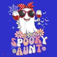 Groovy One Spooky Aunt Retro Ghost Witch Mom Halloween Gift Tank Top thumb 6