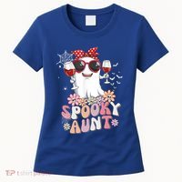 Groovy One Spooky Aunt Retro Ghost Witch Mom Halloween Gift Women's T-Shirt thumb 0