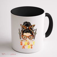 Groovy One Spooky Aunt Messy Bun Women Hippie Halloween Coffee Mug thumb 1