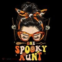 Groovy One Spooky Aunt Messy Bun Women Hippie Halloween Coffee Mug thumb 5