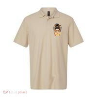 Groovy One Spooky Aunt Messy Bun Women Hippie Halloween Polo thumb 0