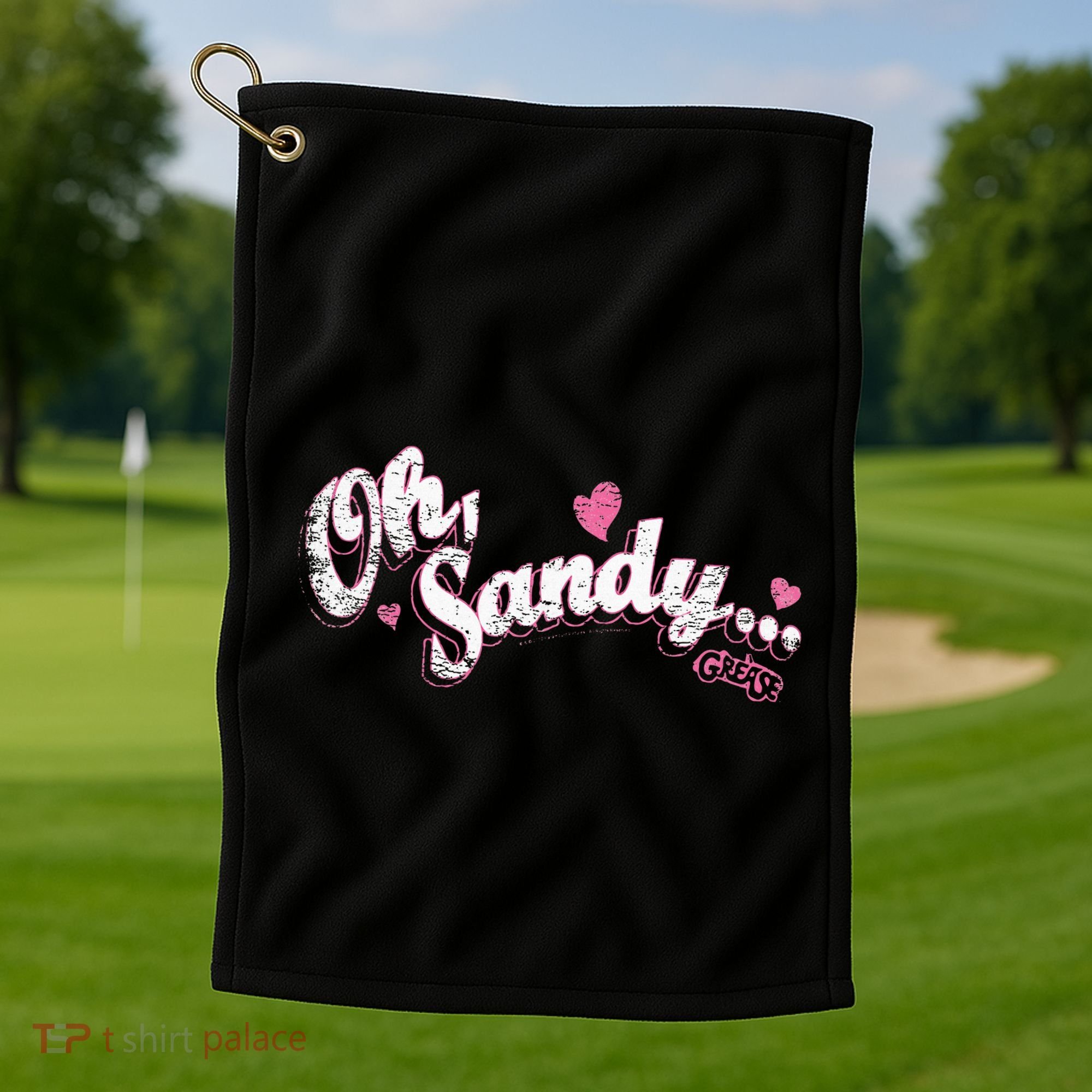 Grease Oh Sandy Golf Towel
