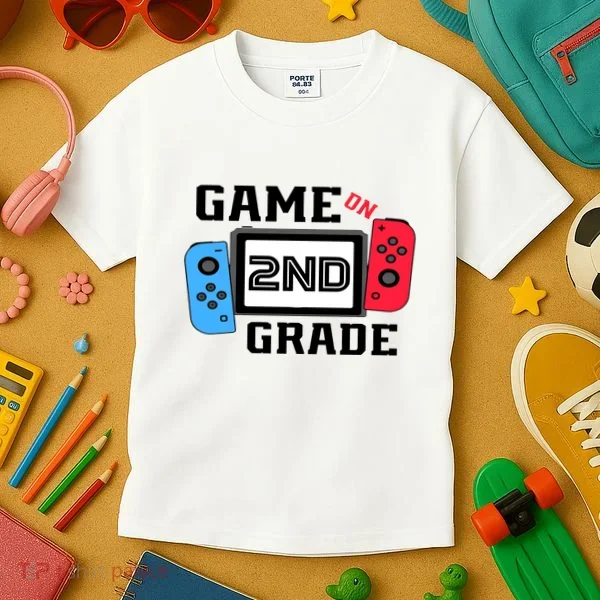Game On Second Grade Back To School Kids T-Shirt