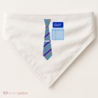 Guy Office Suit And Tie Costume USA-Made Doggie Bandana thumb 0