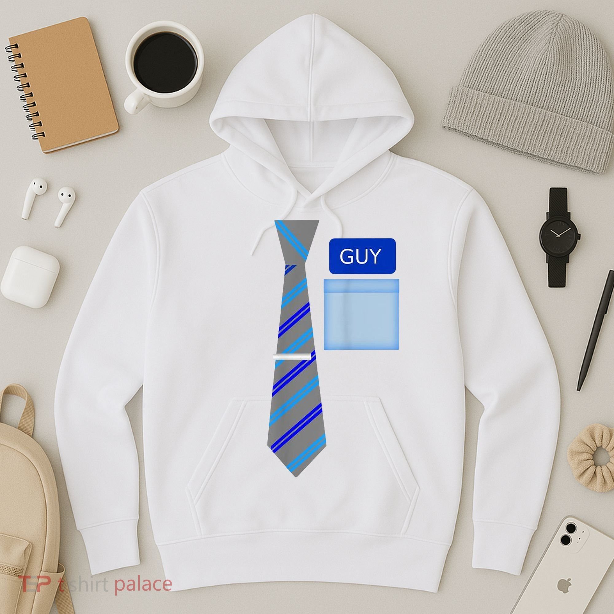 Guy Office Suit And Tie Costume Hoodie