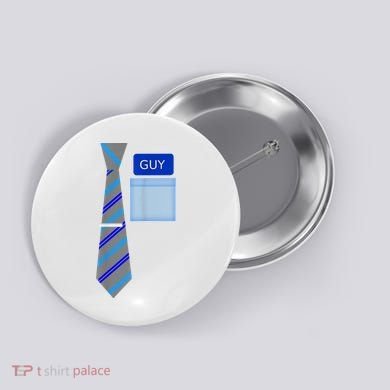 Guy Office Suit And Tie Costume Button