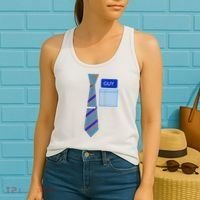Guy Office Suit And Tie Costume Women's Tank Top thumb 2