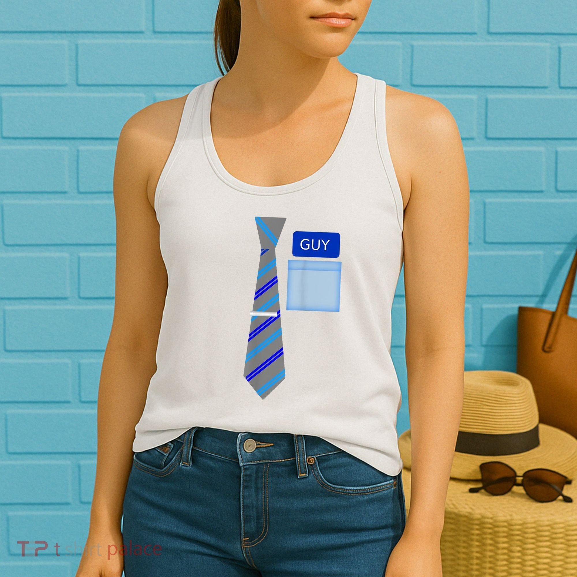 Guy Office Suit And Tie Costume Women's Tank Top