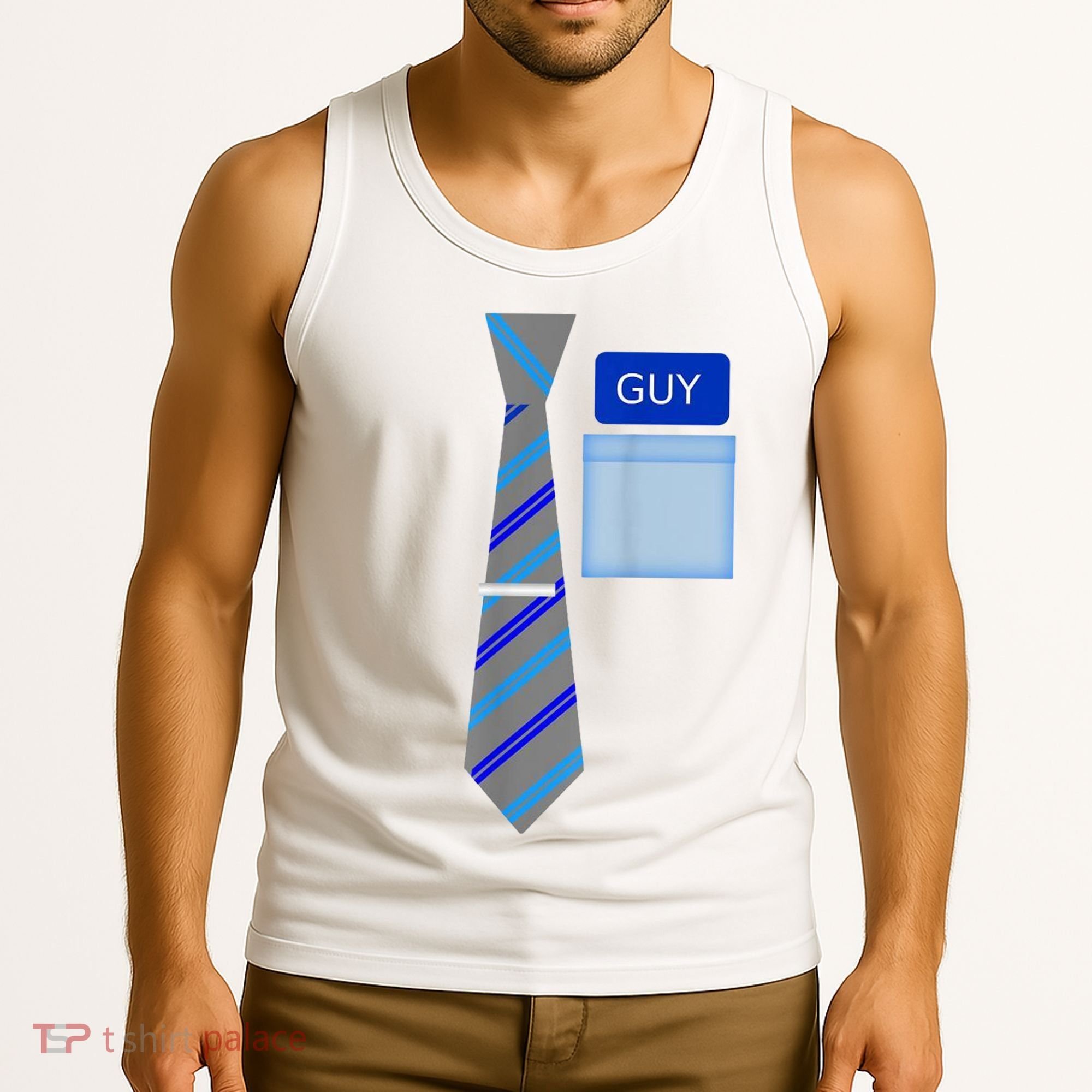 Guy Office Suit And Tie Costume Tank Top