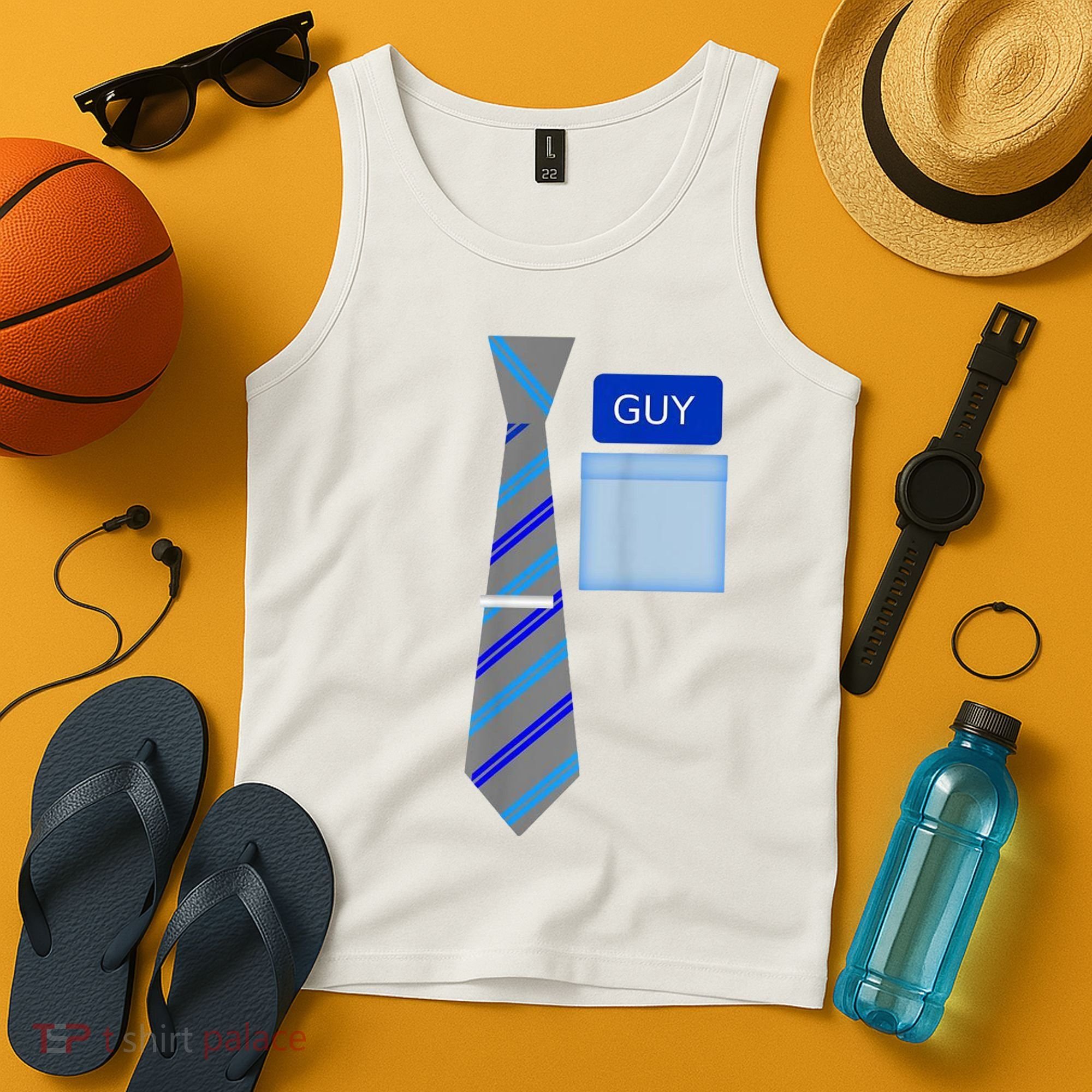 Guy Office Suit And Tie Costume Tank Top