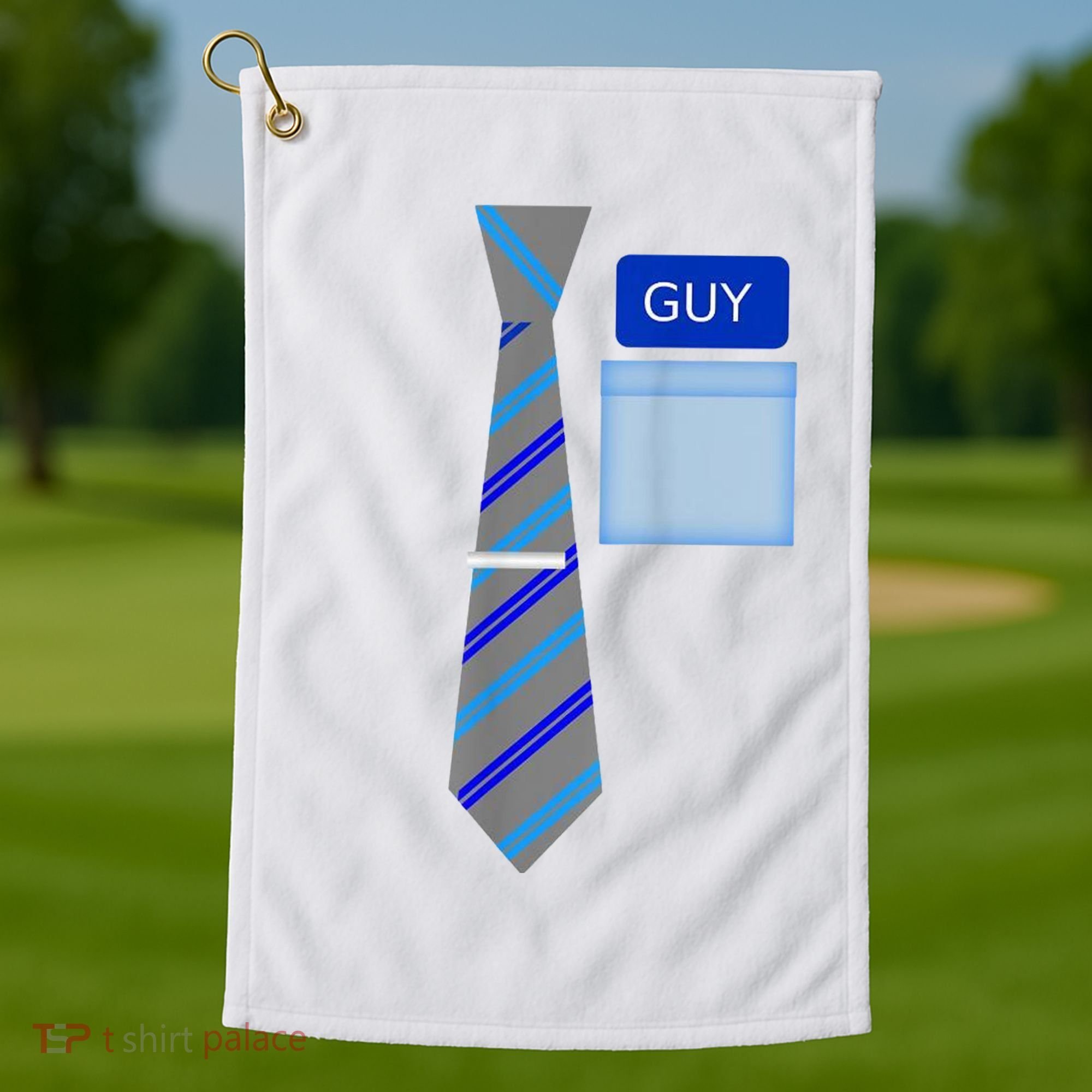 Guy Office Suit And Tie Costume Golf Towel