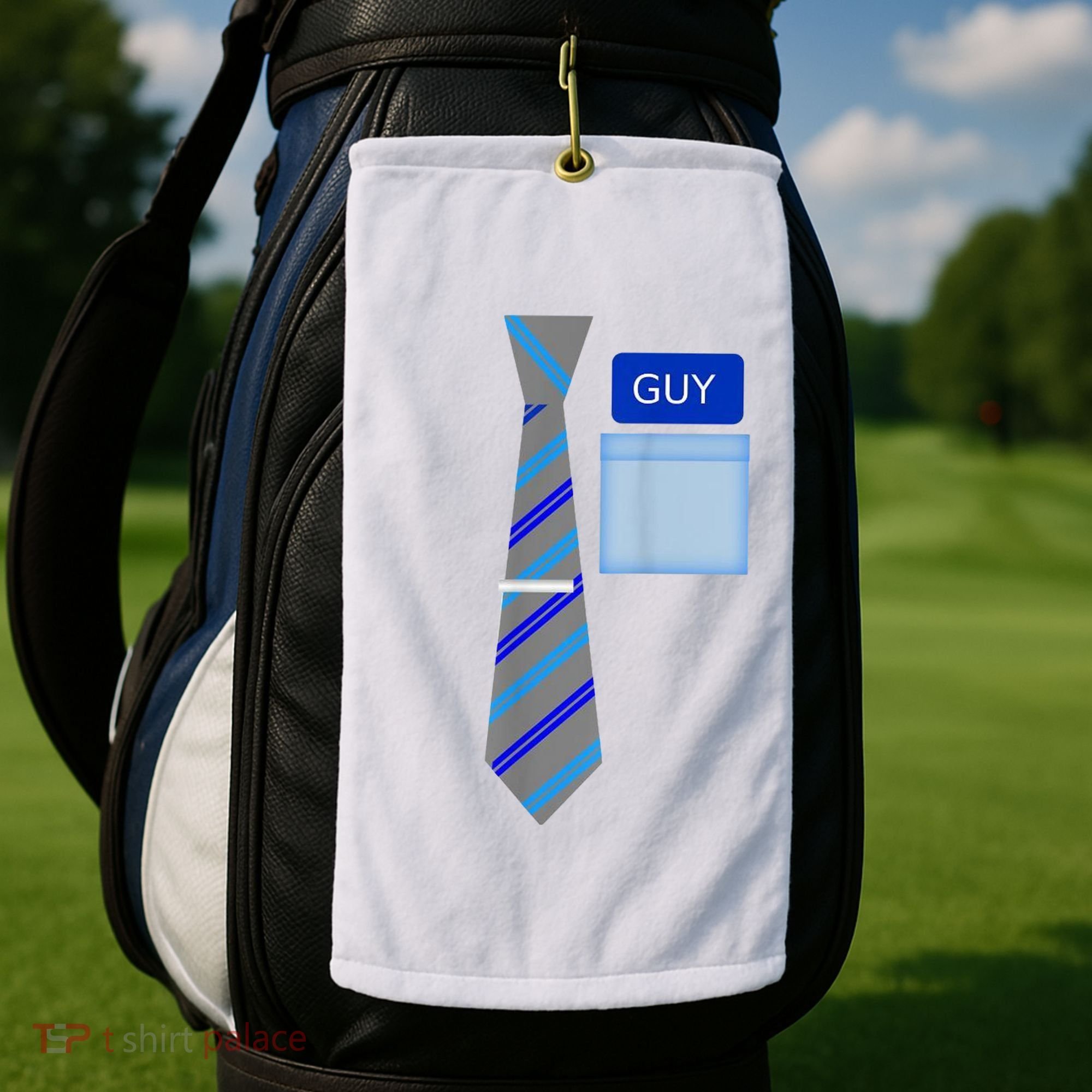 Guy Office Suit And Tie Costume Golf Towel