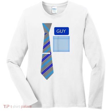 Guy Office Suit And Tie Costume Women's Long Sleeve Shirt