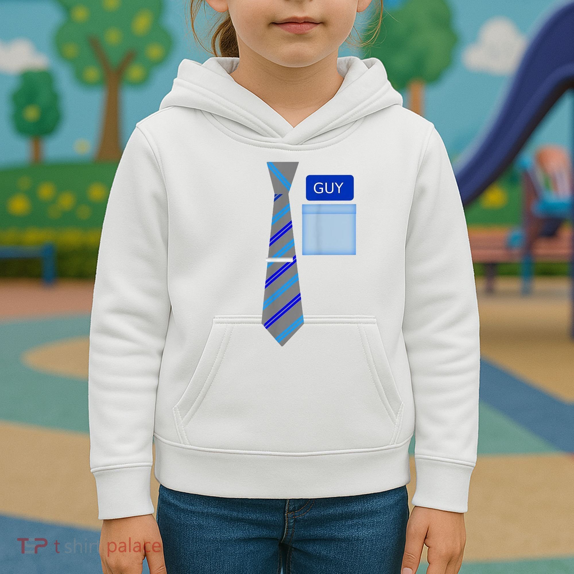 Guy Office Suit And Tie Costume Kids Hoodie