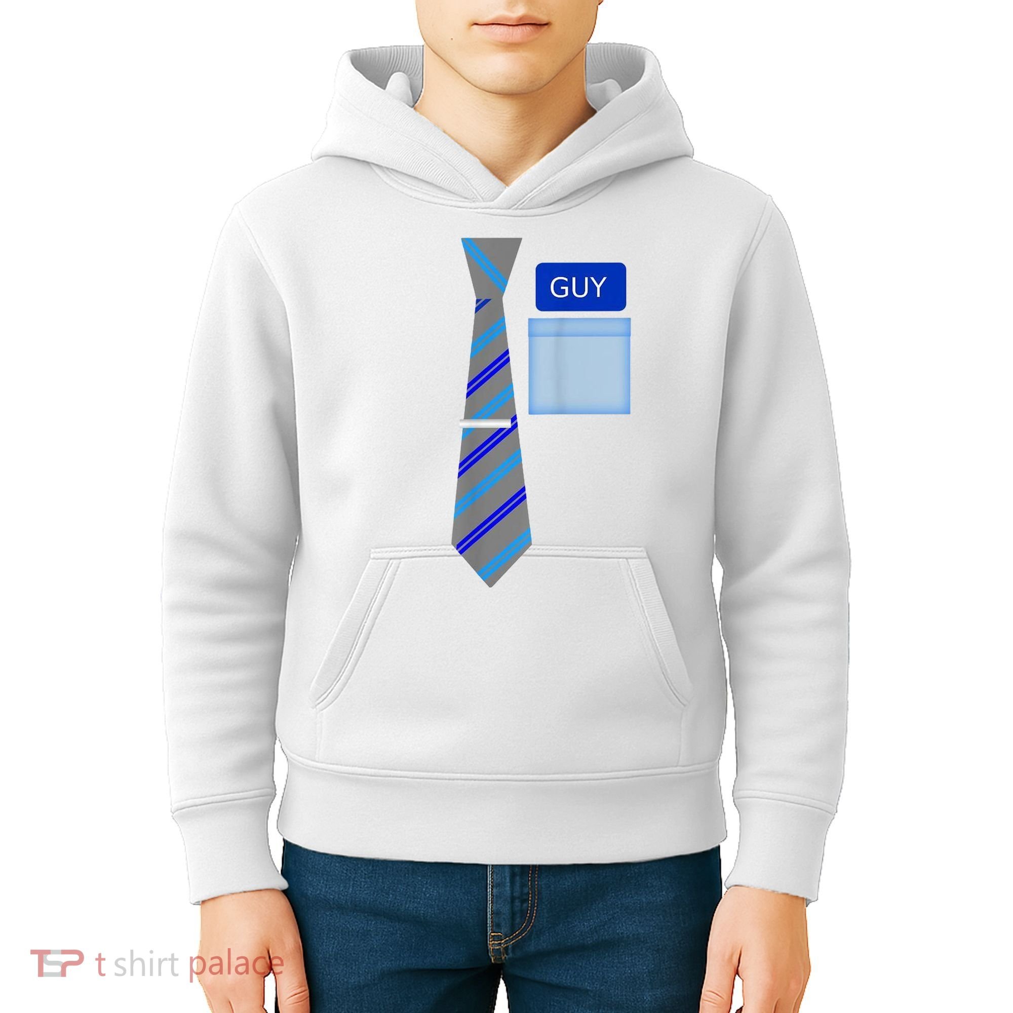 Guy Office Suit And Tie Costume Kids Hoodie