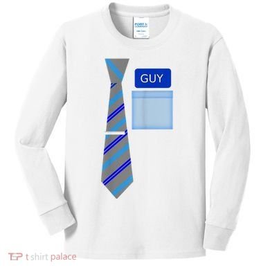 Guy Office Suit And Tie Costume Kids Long Sleeve Shirt