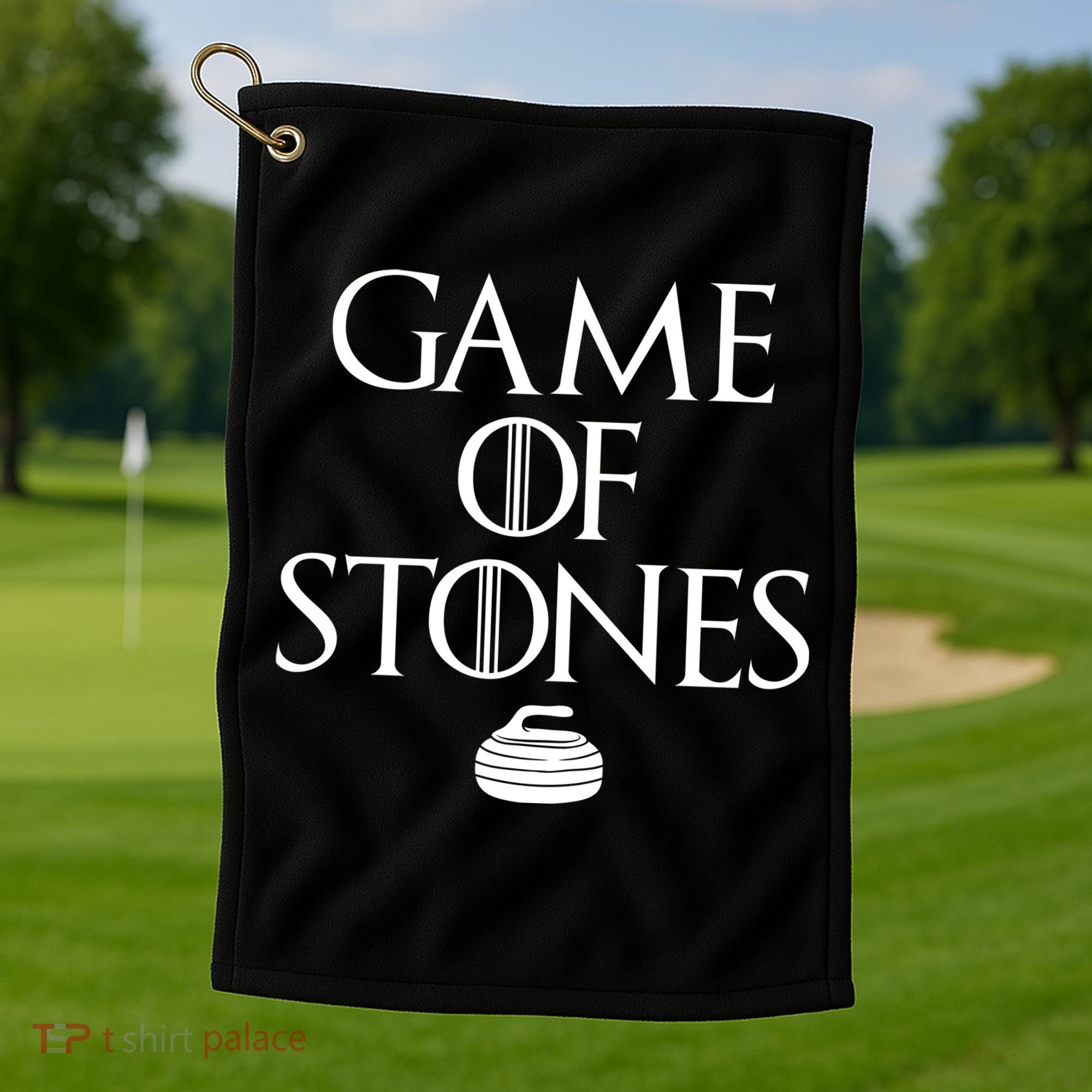 Game Of Stones Curler Parody Golf Towel