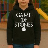 Game Of Stones Curler Parody Kids Hoodie thumb 3