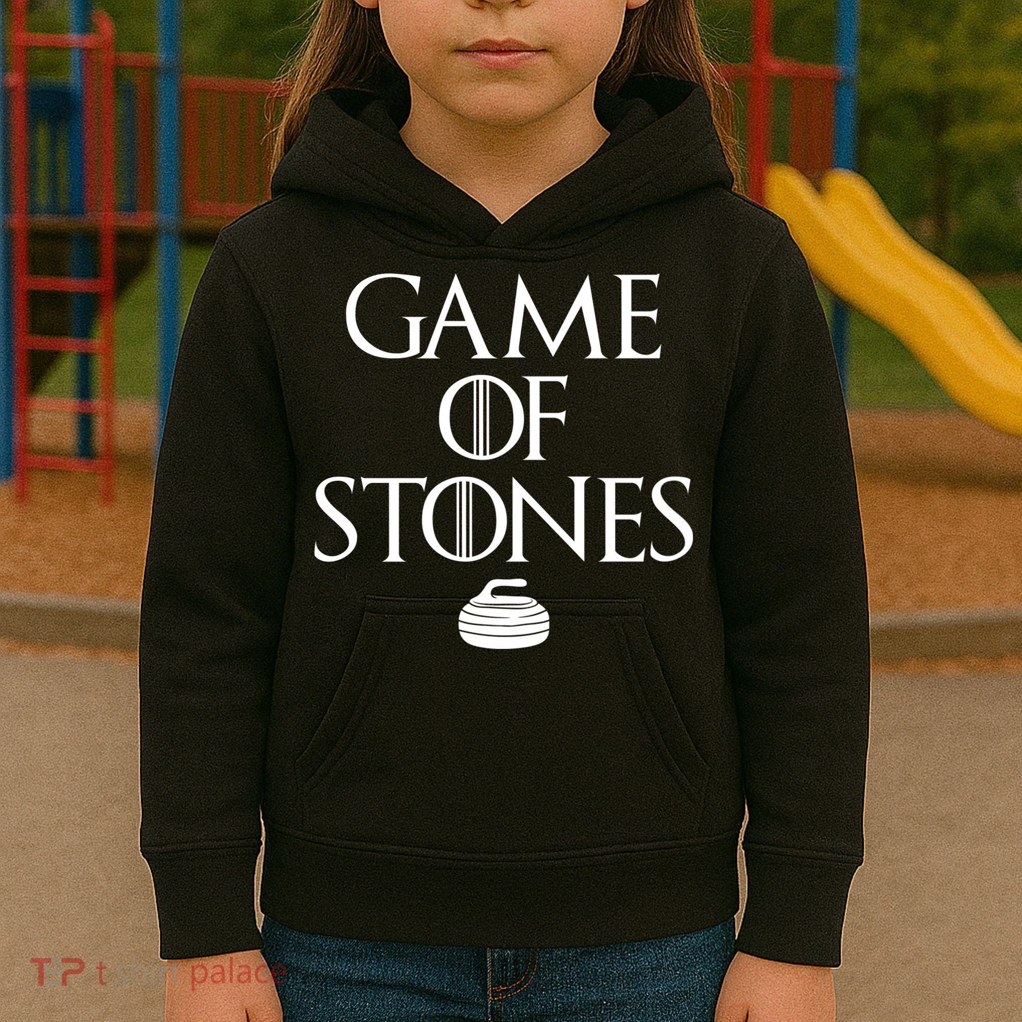 Game Of Stones Curler Parody Kids Hoodie