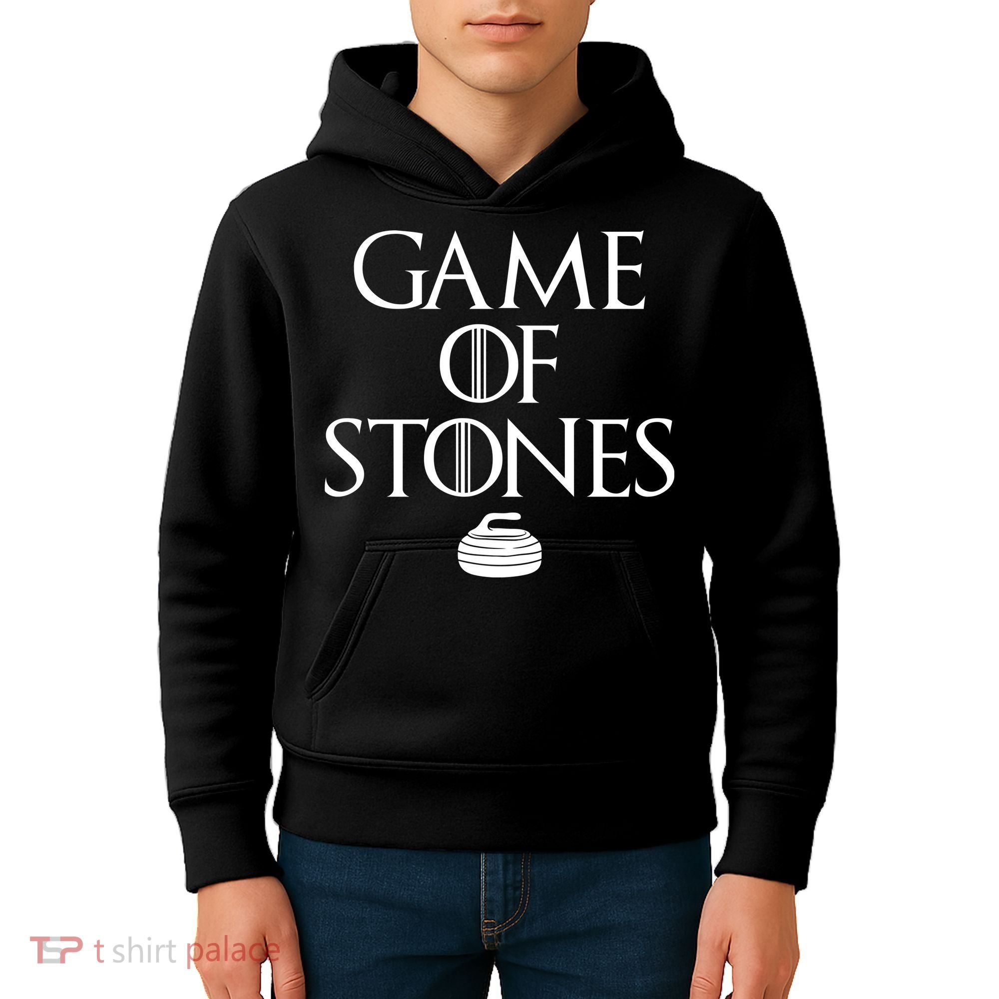 Game Of Stones Curler Parody Kids Hoodie