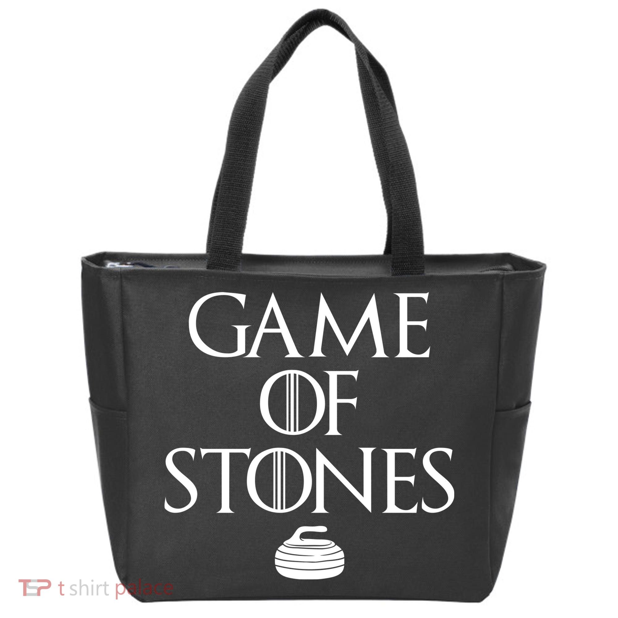 Game Of Stones Curler Parody Tote Bag