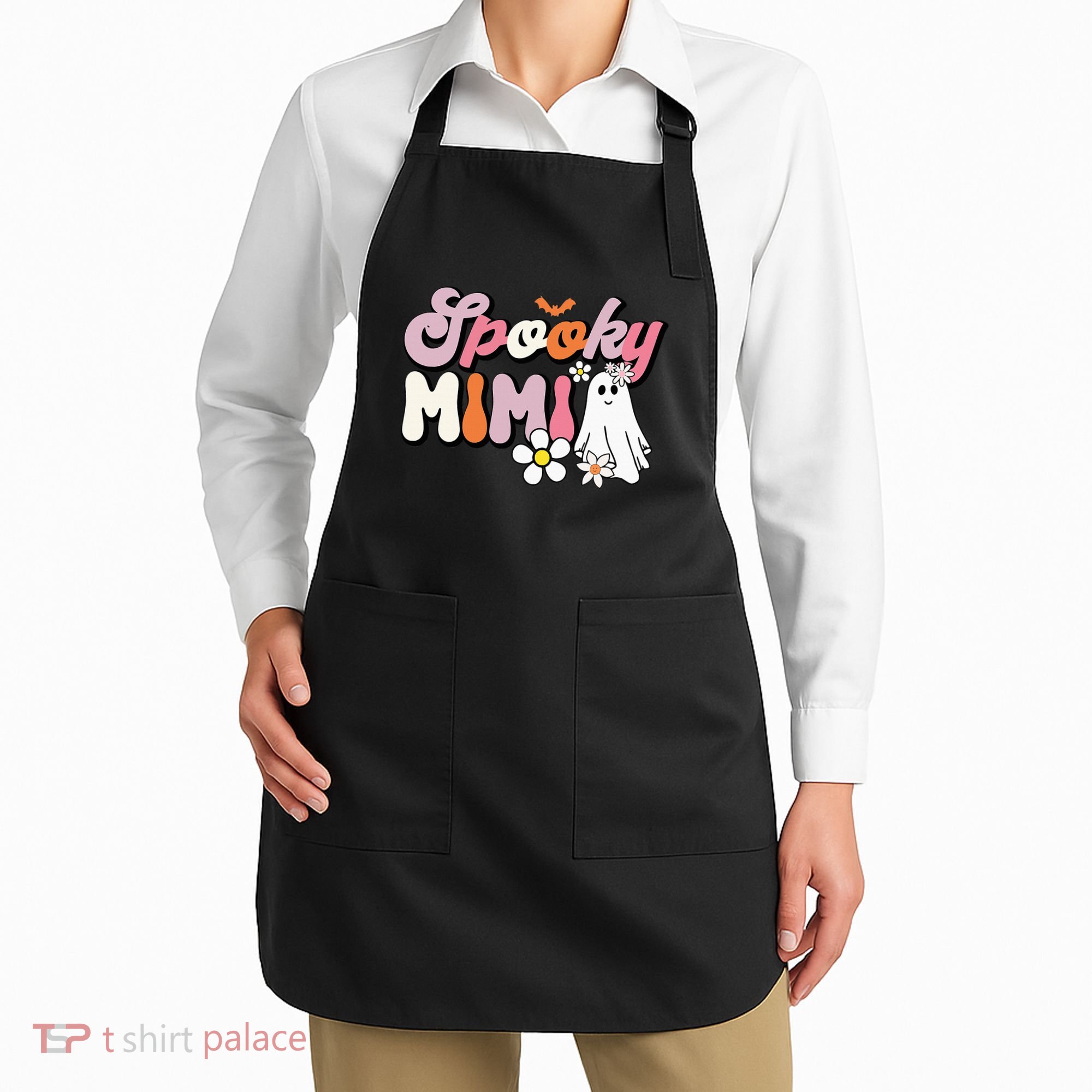 Groovy One Spooky Mimi Mama Grandma Witch Mom Halloween Apron