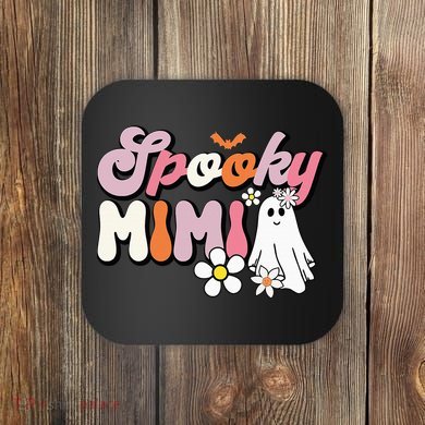 Groovy One Spooky Mimi Mama Grandma Witch Mom Halloween Coaster