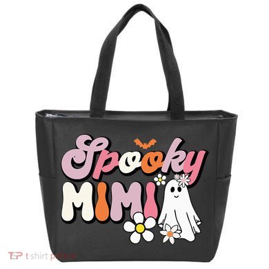 Groovy One Spooky Mimi Mama Grandma Witch Mom Halloween Tote Bag