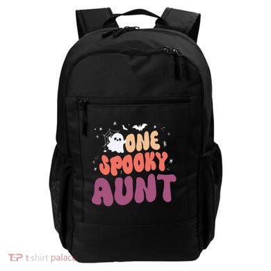 Groovy One Spooky Aunt Boo Ghost Halloween Pumpkin Gift Backpack