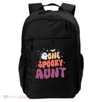 Groovy One Spooky Aunt Boo Ghost Halloween Pumpkin Gift Backpack thumb 0