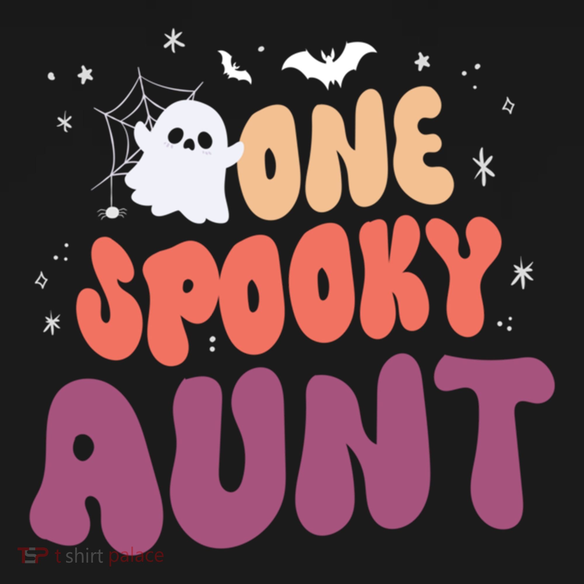 Groovy One Spooky Aunt Boo Ghost Halloween Pumpkin Gift Bucket Hat