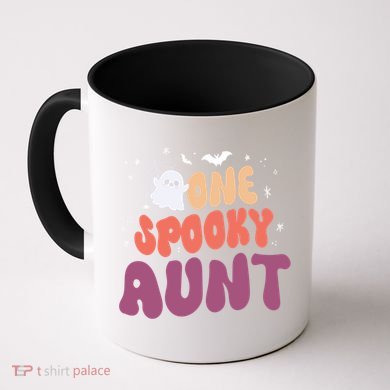 Groovy One Spooky Aunt Boo Ghost Halloween Pumpkin Gift Coffee Mug