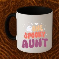 Groovy One Spooky Aunt Boo Ghost Halloween Pumpkin Gift Coffee Mug thumb 2