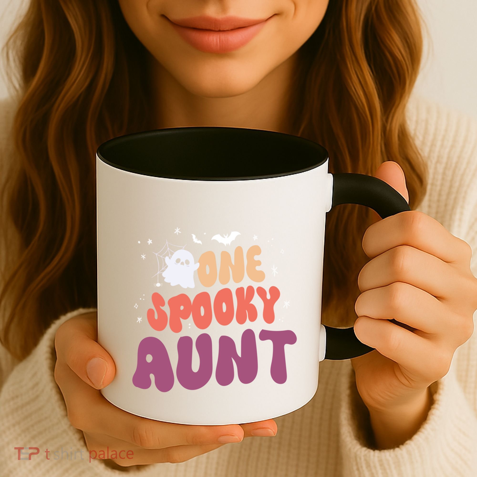 Groovy One Spooky Aunt Boo Ghost Halloween Pumpkin Gift Coffee Mug