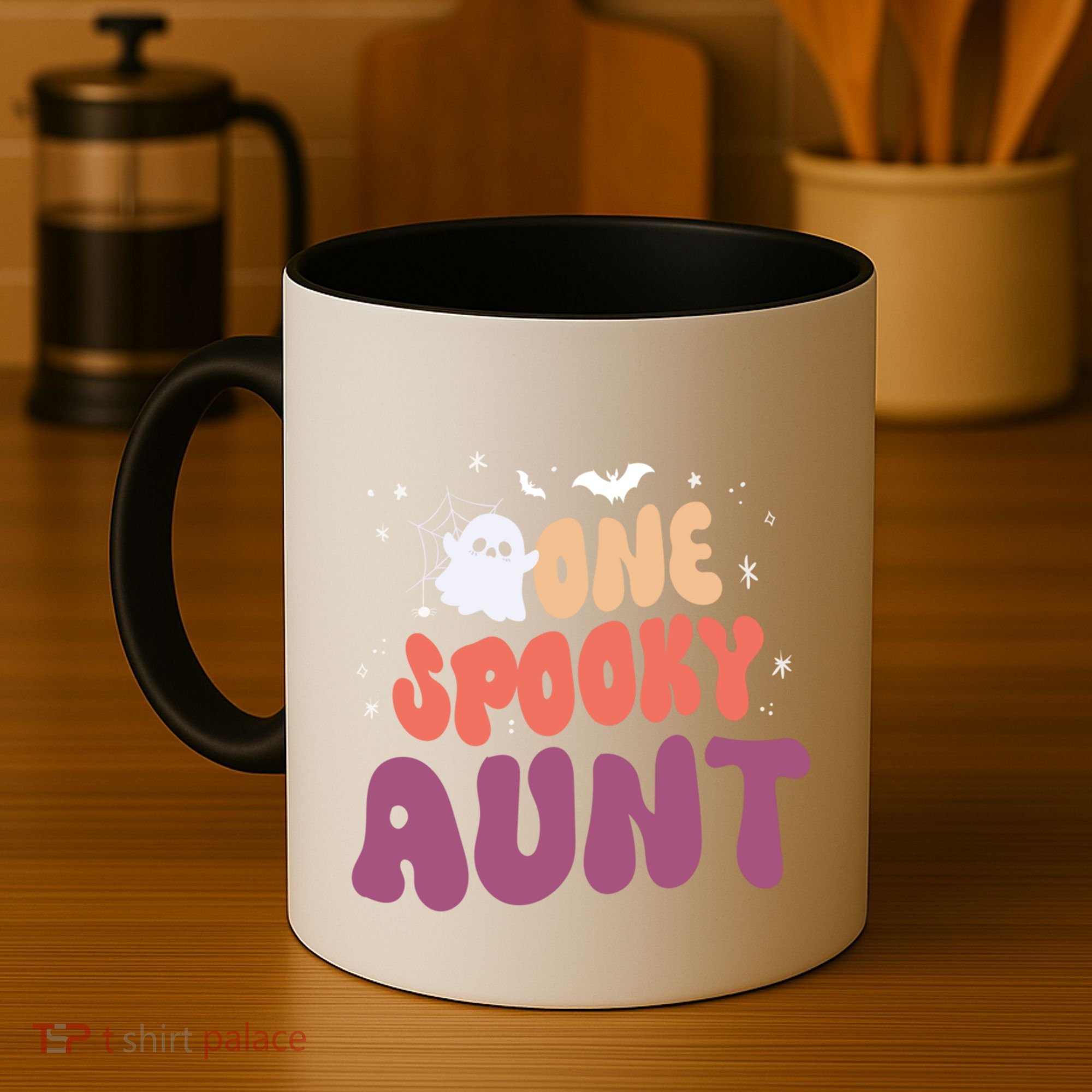 Groovy One Spooky Aunt Boo Ghost Halloween Pumpkin Gift Coffee Mug