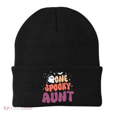 Groovy One Spooky Aunt Boo Ghost Halloween Pumpkin Gift Beanie