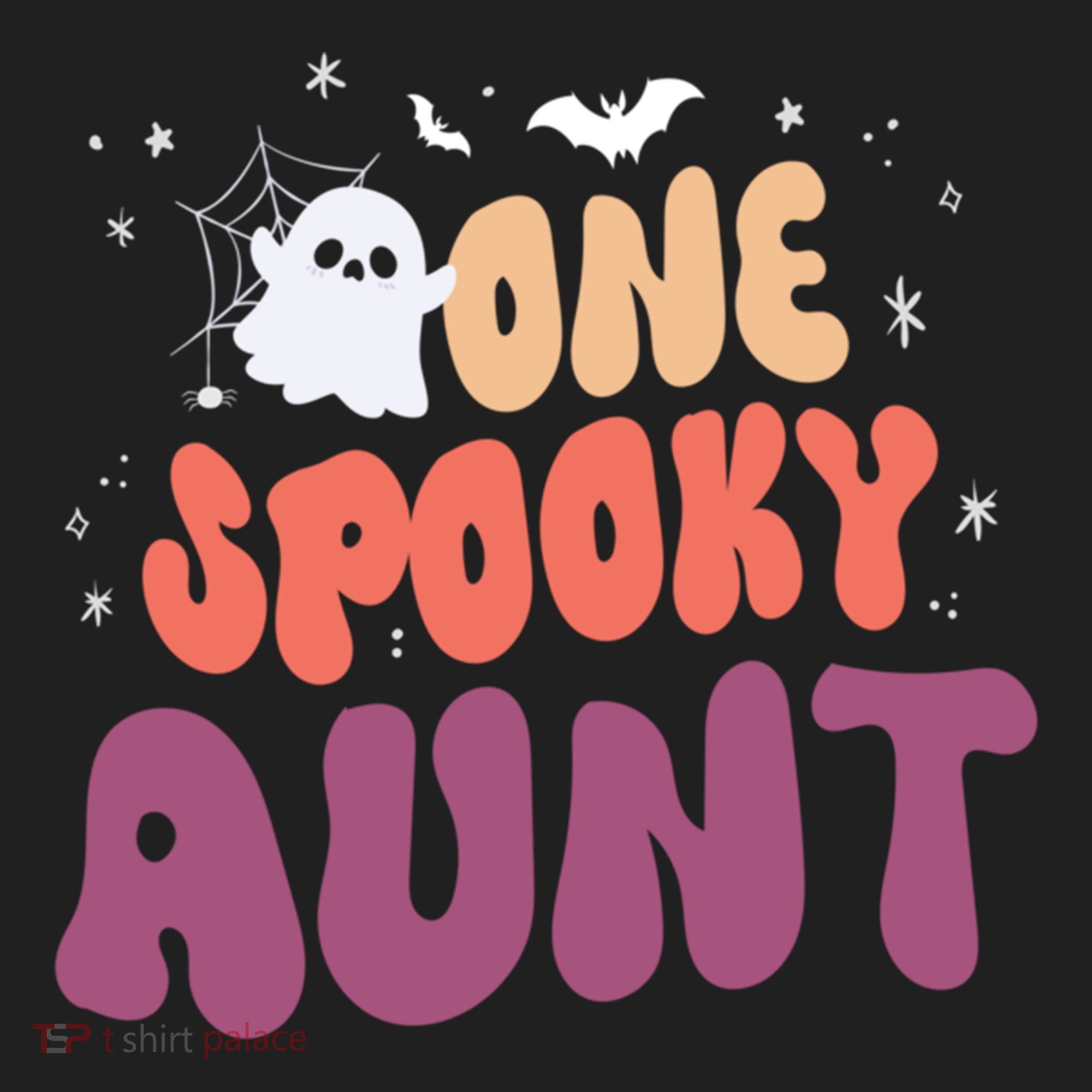 Groovy One Spooky Aunt Boo Ghost Halloween Pumpkin Gift Beanie