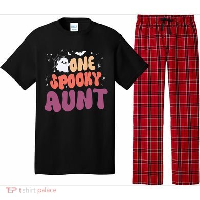 Groovy One Spooky Aunt Boo Ghost Halloween Pumpkin Gift Pajama Set