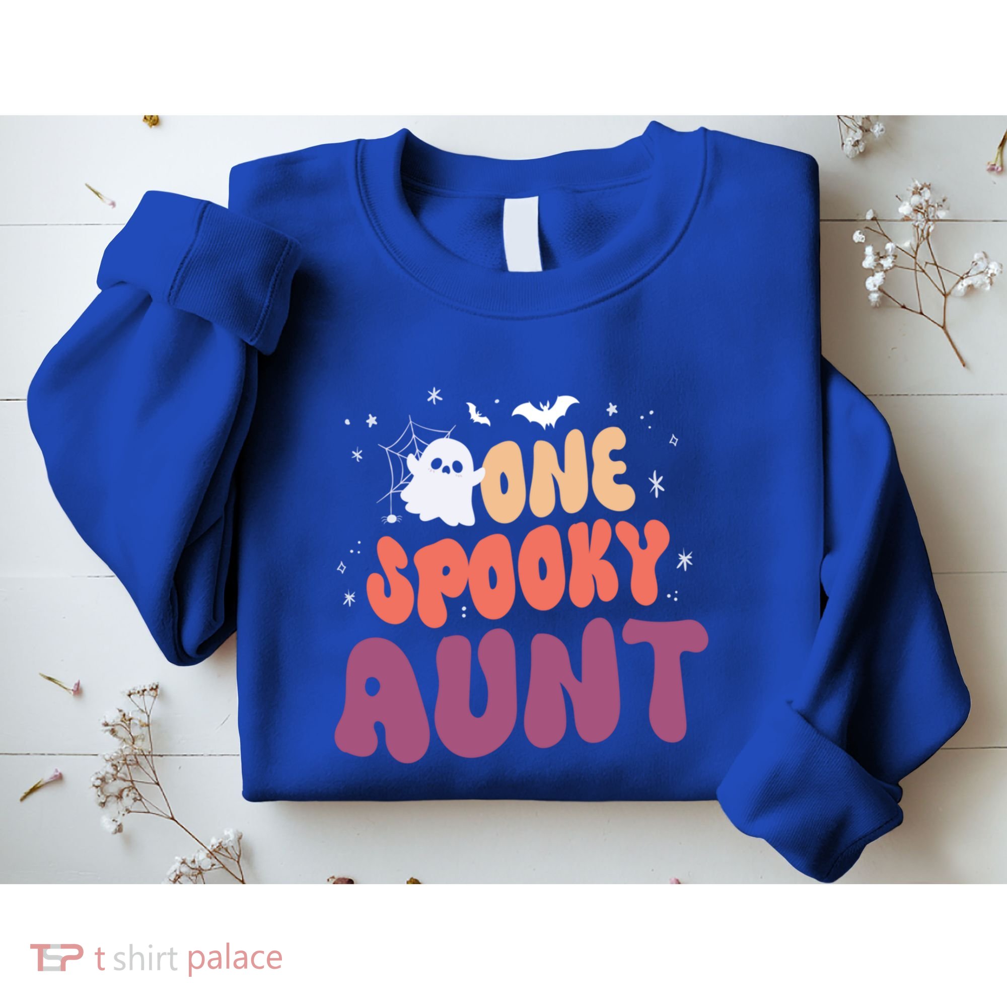 Groovy One Spooky Aunt Boo Ghost Halloween Pumpkin Gift Sweatshirt