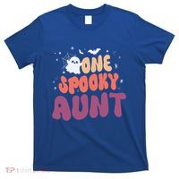 Groovy One Spooky Aunt Boo Ghost Halloween Pumpkin Gift T-Shirt thumb 0