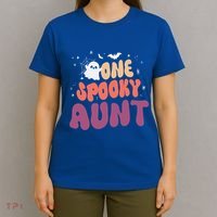 Groovy One Spooky Aunt Boo Ghost Halloween Pumpkin Gift T-Shirt thumb 4