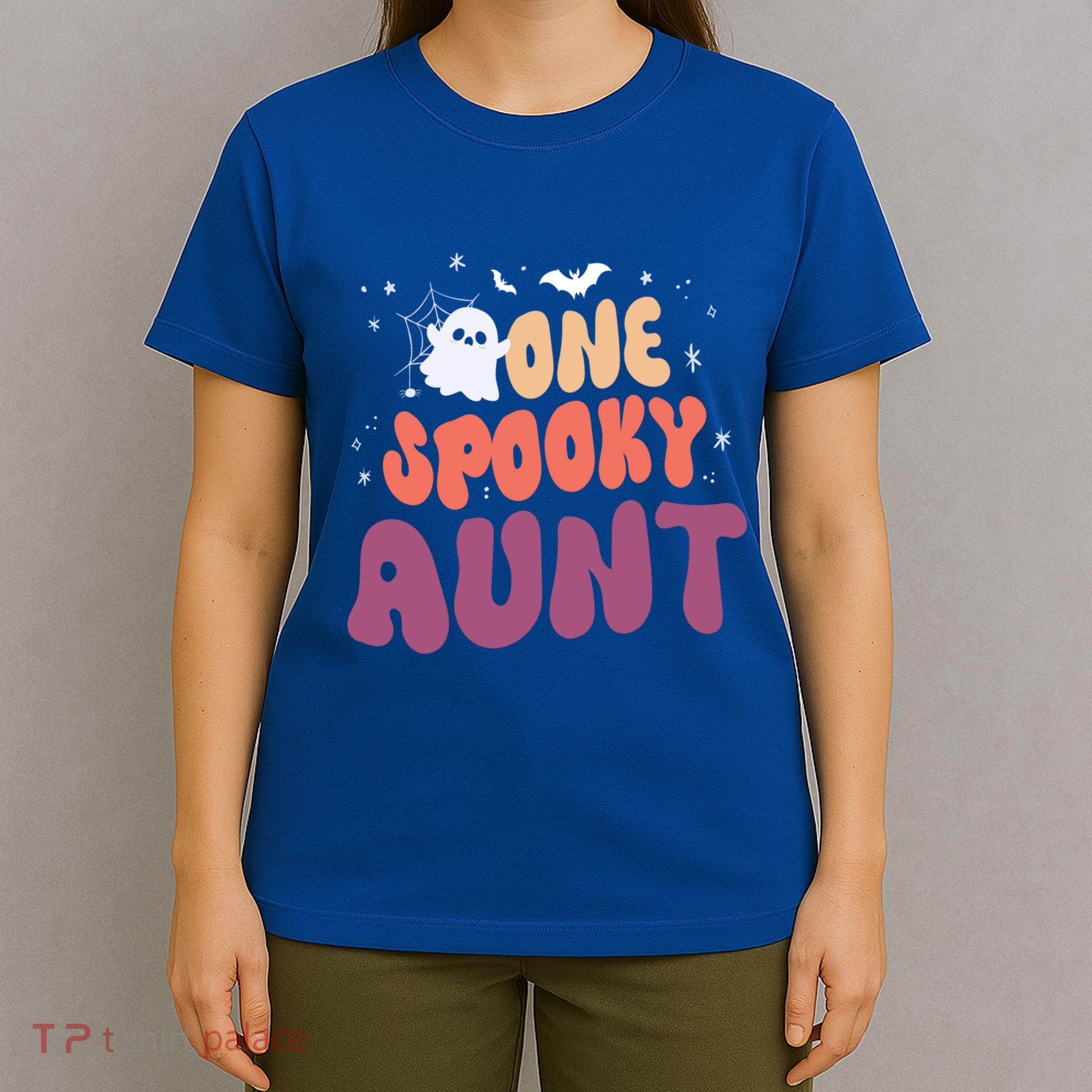 Groovy One Spooky Aunt Boo Ghost Halloween Pumpkin Gift T-Shirt